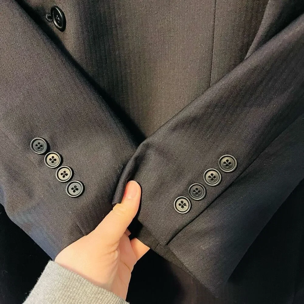 Brooks Brothers Black Wool Sport Coat Size 46R - Picture 2 of 12